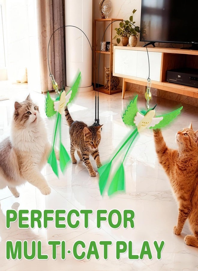 Walfront Interactive Cat Wand Toy with Green Long-Tail Bird Attachment, With Stable Base for Indoor Cats & Multi-Cat Homes, Hands-Free Self-Play Enrichment Toy for Energetic, Curious Kittens & Adult Cats - Image 5