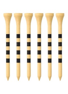 Generic Assorted 3 1/4 Inch Striped Wooden Golf Tees, 100 Count, Durable Colorful Bamboo, Gifts for Men and Women in 8 Colors - Black, Purple, Blue, Yellow, Pink, Red, Orange, Wood  - Image 1