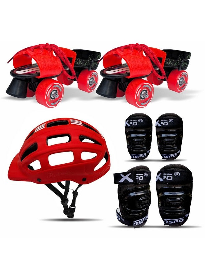Jaspo jaspo Marshal Trainers Adjustable Roller Skates Combo (Skates + Helmet + Knee & Elbow Guards), For Age Group 6 To 14 Years, Academy & School Level Skating, Unisex_Youth, Speed_Wheel (Red) - Image 1