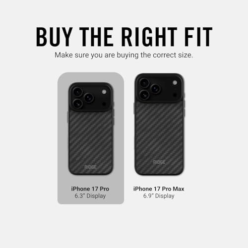 The Ridge Ridge Case Compatible with iPhone 17 PRO - Compatible with MAGSAFE & Wireless Charging, Aluminum Control Buttons, Dual-Layer Construction, TPU Bumper with Drop Protection (Matte Black) - Image 2