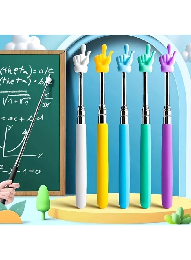 Black Stainless Steel Extendable Teaching Pointer Portable Whiteboard Pen 1pc - Image 1