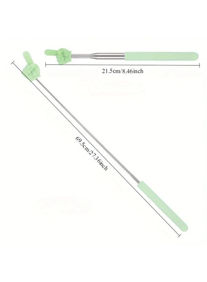 Black Stainless Steel Extendable Teaching Pointer Portable Whiteboard Pen 1pc - Image 3