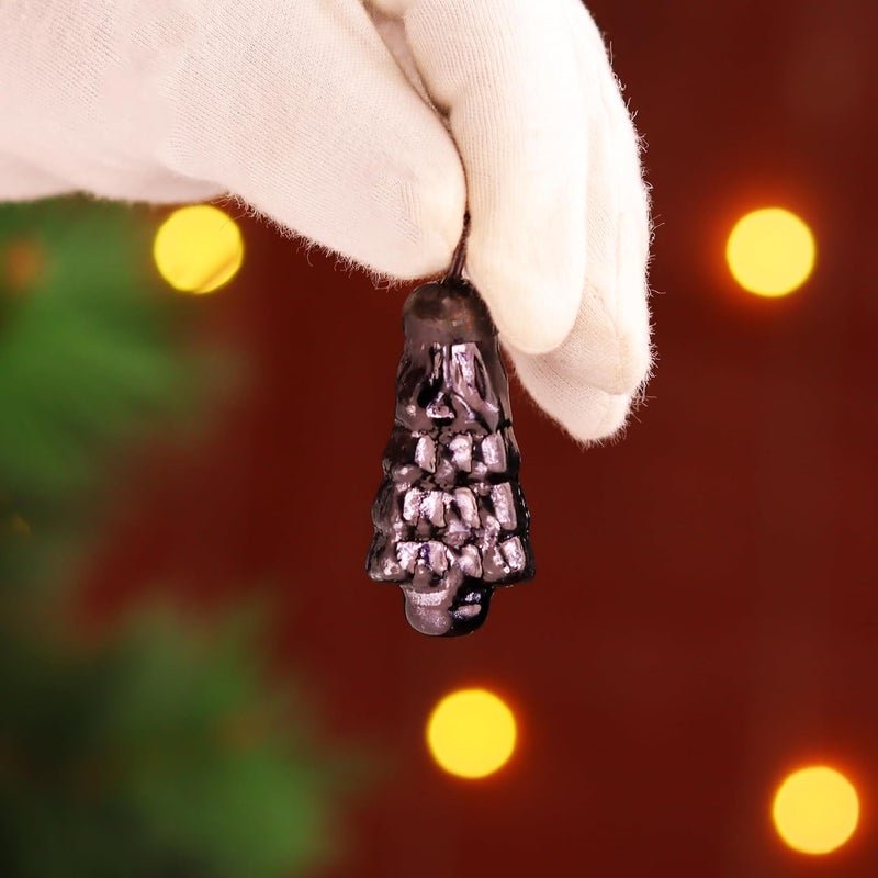 Indian-Shelf 200 Pieces Glass Black Green Christmas Ornaments Decorative Mercury Mini Vintage Bulk Hanging Ornaments for Halloween Christmas Tree New Year Valentine Day Holidays Event and Wedding Party Decor - Image 3
