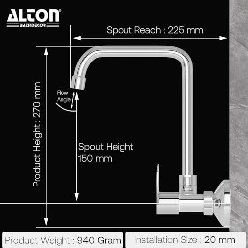 Alton Stainless Steel Chrome Axn9470-Um, Kitchen Sink Mixer with 360 Degree Swivel Spout | Kitchen Sink Tap | Kitchen Faucet | Tap for Kitchen Sink | Taps | Kitchen Mixer - Image 3