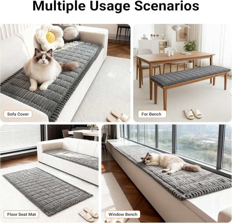 Sofa Cover, Couch Cover Non-Slip Washable Couch Protector for Pets Friendly, Durable Furniture Cover for Dogs (Gray，70 * 210cm) - Image 5