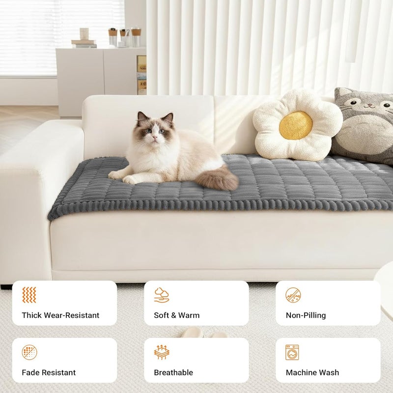 Sofa Cover, Couch Cover Non-Slip Washable Couch Protector for Pets Friendly, Durable Furniture Cover for Dogs (Gray，70 * 210cm) - Image 2