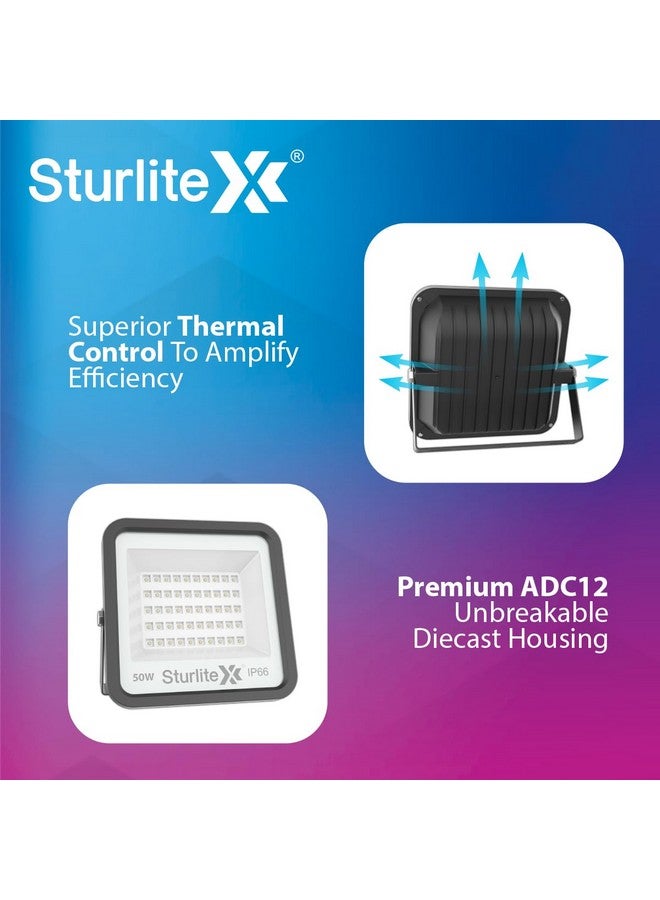 Sturlite Allumer 50 W LED Flood Light| Cool White 6500K Color Temperature LED Lamp| IP66 Waterproof Surge Protection Focus Light for Factory, Garage, Parking, Garden, Playground & Shop - (Pack of 1) - Image 3