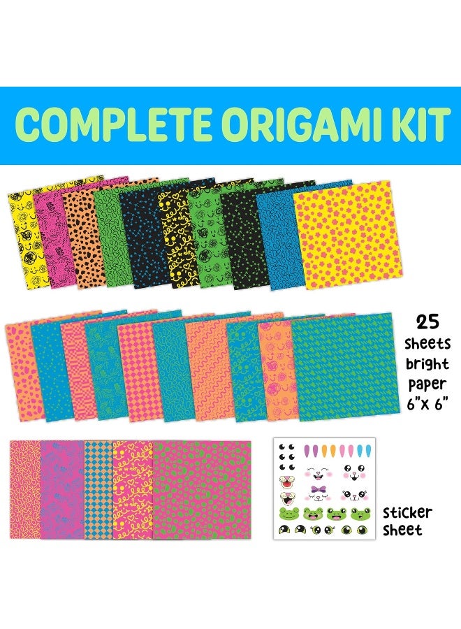 Creativity for Kids Neon Origami Mini Kit: 25 Origami Papers, Christmas Gifts and Toys for Boys, Origami Kit Arts and Crafts for Kids, Kids Easter Basket Stuffers and Small Gifts (Ages 7+) - Image 3