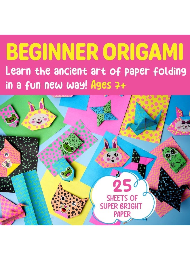 Creativity for Kids Neon Origami Mini Kit: 25 Origami Papers, Christmas Gifts and Toys for Boys, Origami Kit Arts and Crafts for Kids, Kids Easter Basket Stuffers and Small Gifts (Ages 7+) - Image 2