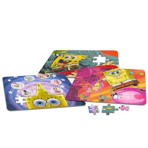 nickelodeon Spongebob Squarepants Jigsaw Puzzle 3 Pack Bundle with 3 Spongebob Puzzles with Stickers More 24 Pc 48 Pc 100 Pc Spongebob Activity Set for Kids - Image 5