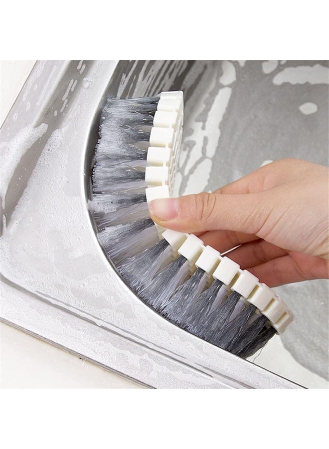 فرشاة تنظيف متعددة الأغراض – للمطبخ والحمام والأرضيات، فرشاة قابلة للانحناء لغسل الأحواض والأرضيات، أداة فرك للحمام – أبيض - Image 3