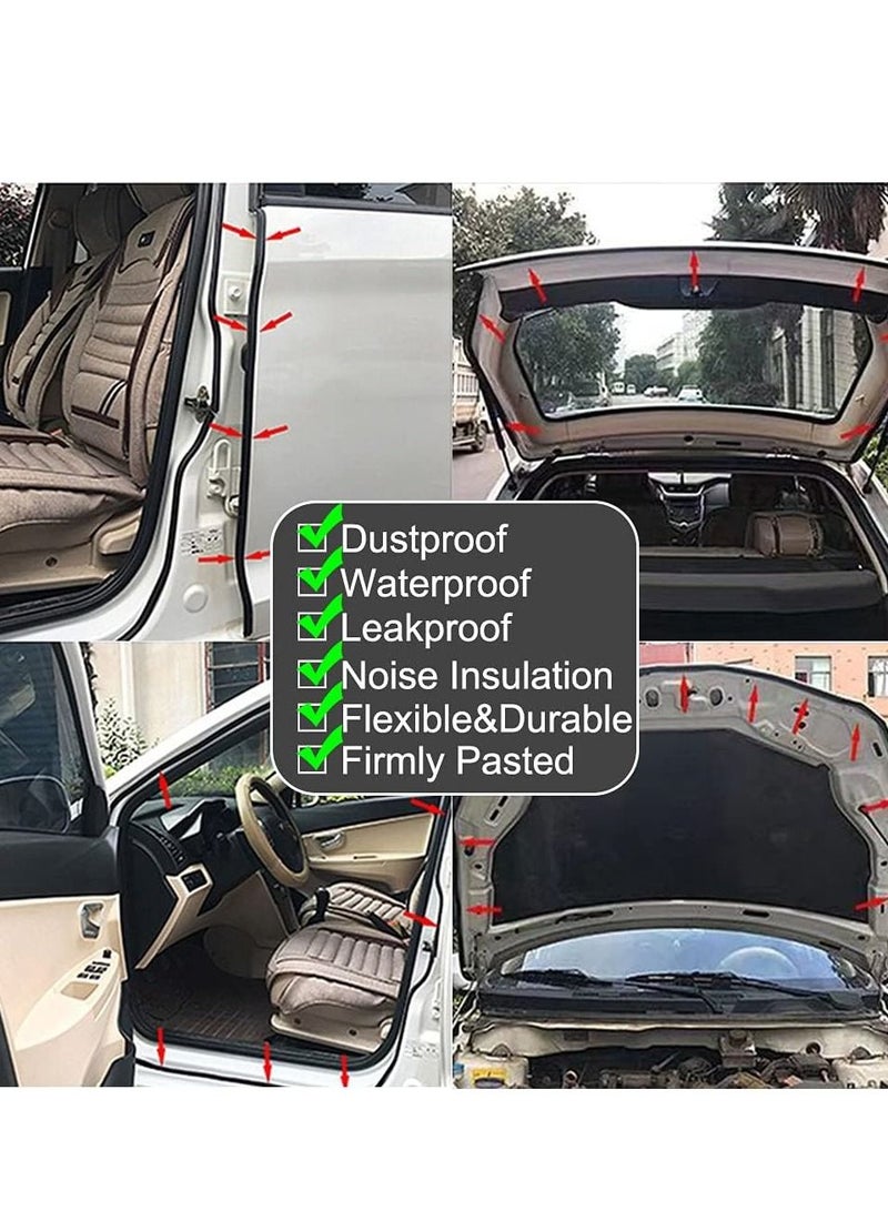 SYOSI Car Door Rubber Seal Strip Weather Stripping Double Layer 5 Holes Universal Self Adhesive Auto Soundproofing Weatherstrip for Tailgate 5M - Image 3