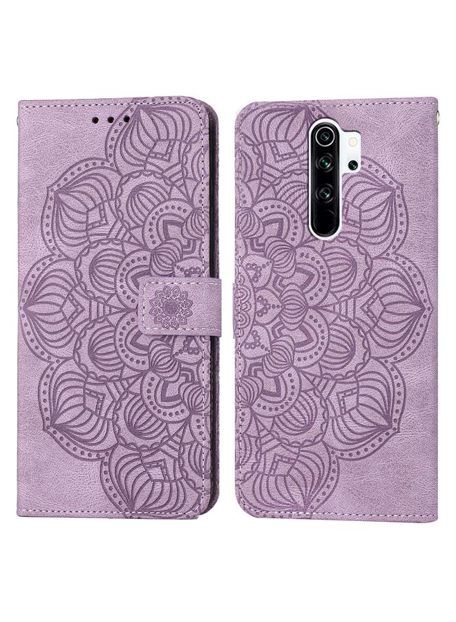 The Bros Case For Xiaomi Redmi Note 8 Pro Mandala Embossed Flip Leather Phone Case