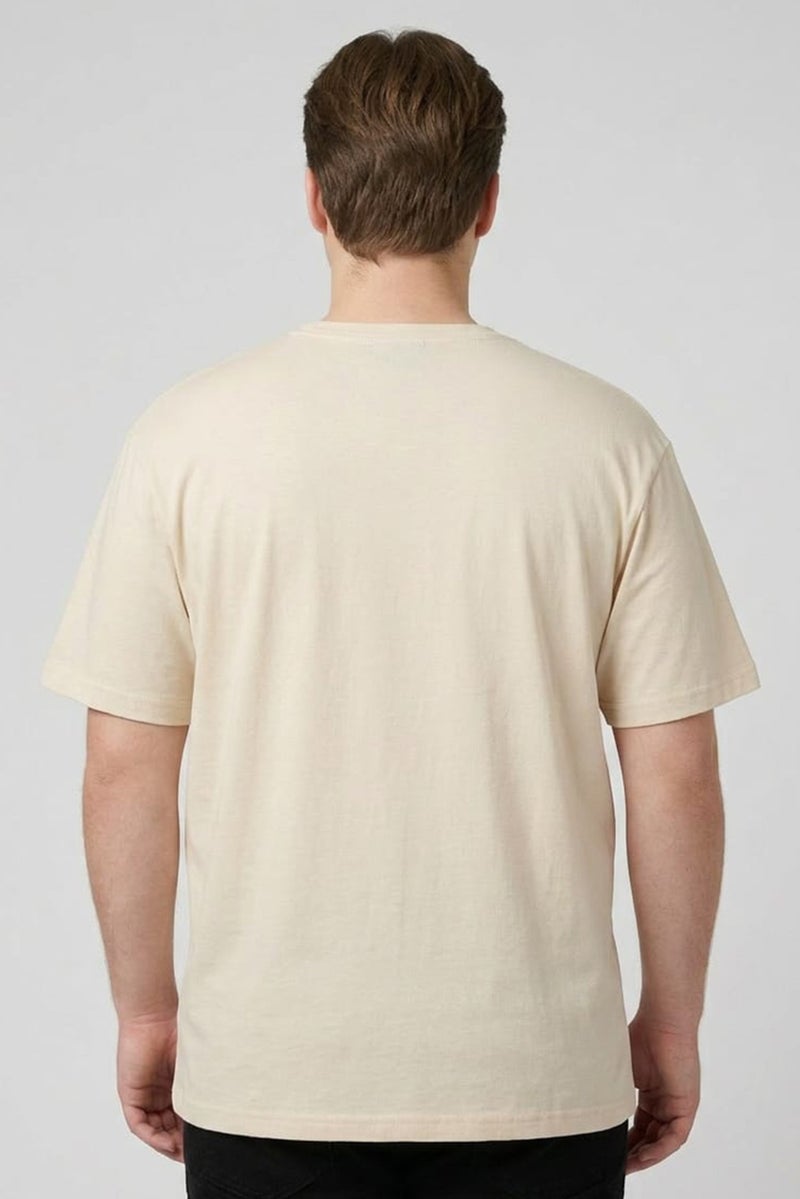 GAP Men Crew Neck Short Sleeves Graphic Print T-Shirt, Beige - Image 4
