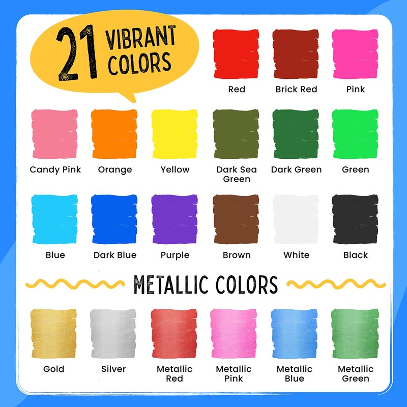Chalkola Liquid Chalk Markers & Metallic Colors (Pack of 21) - Erasable Chalk Pens for Chalkboard, Blackboard, Window, Bistro, Car Glass, Board - Neon Paint Ink Chalkboard Markers 6mm Reversible Tip - Image 2