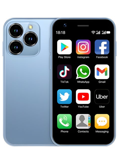 SOYES XS16 Mini 4G LTE Smartphone 3GB RAM 64GB ROM Android 10.0 3" Screen 5MP Camera Dual SIM with Play Store WhatsApp - Sky Blue
