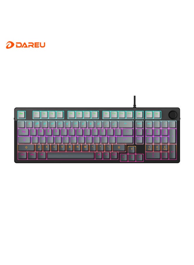 Daryo Dareu Ek815pro Mechanical Keyboard, Wired Gaming Keyboard With 98-key Layout, Multimedia K, Full Key Anti-ghosting, Backlit Gradient Keycaps, White Blue - Crispy Boba Switch - Image 3