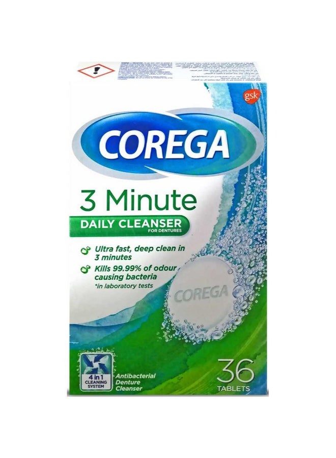 gsk Corega 3-Minute Denture Cleanser Tabs 36'S  - Image 1