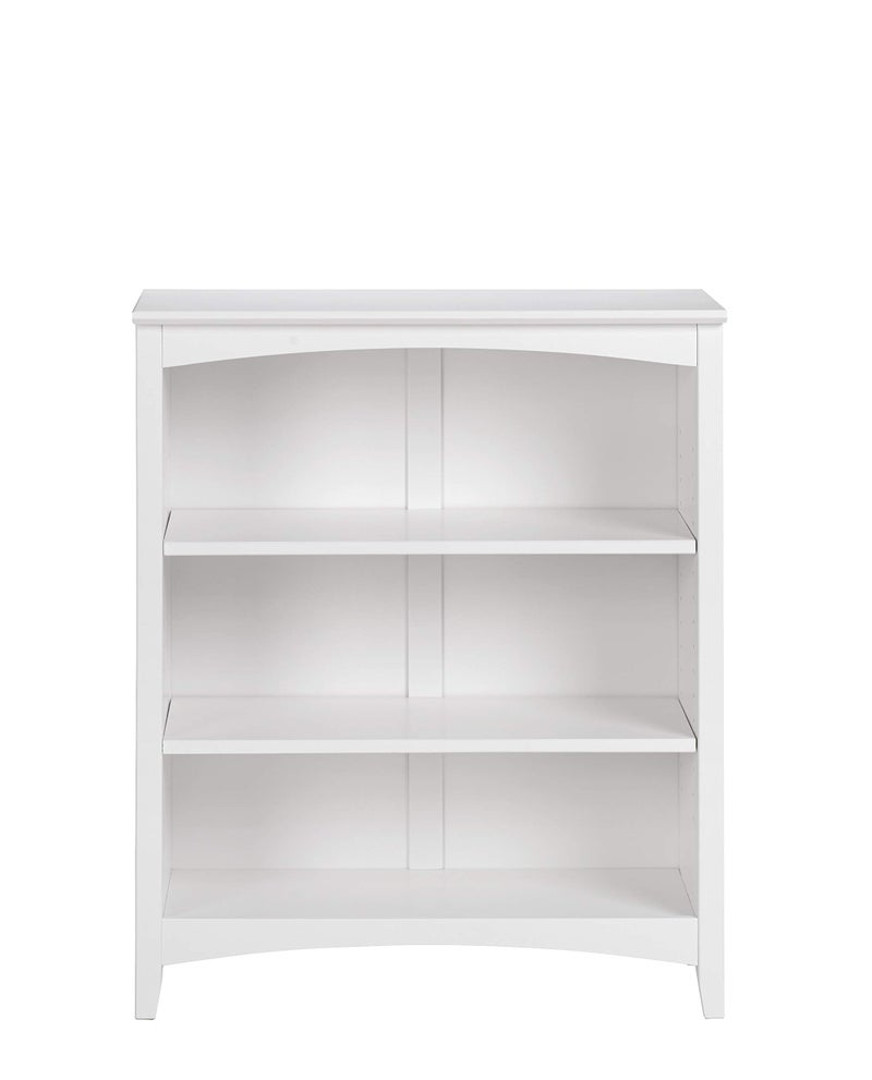 Shaker Style 3 Shelf Bookcase  Solid Wood  36 High  Adjustable Shelving  Closed Back  Display Bookshelf for Living Room Bedroom Home and Office White