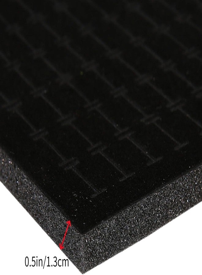 كون مجموعة كاون من 5 قطع من حشوات صواني عرض الخواتم - 100 فتحة لكل منها، سجادات تنظيم مجوهرات من الإسفنج المخملي | سعة 500 خاتم | حشوات قابلة للتكديس لصناديق المجوهرات للخواتم والأقراط والدبابيس | أسود - Image 3