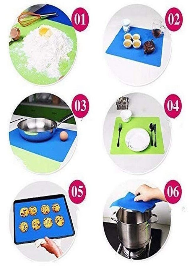 RENARSH Silicon Fondant Rolling Mat Or Silicone Baking Sheet Large with Measurements Stretchable for Kitchen Roti Chapati Cake Pad Cooking Dough Atta Kneading (48X38Cm, Multicolour) - Image 4