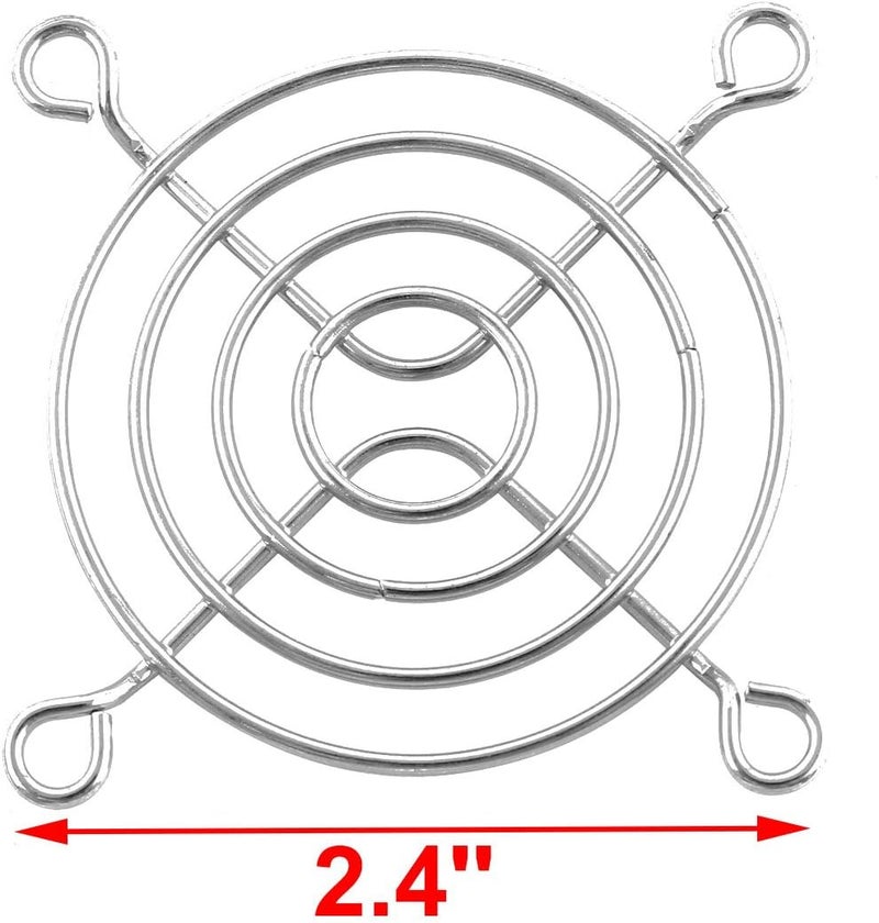 sourcingmap uxcell 6cm 60mm Computer PC Case Fan Grill Protector Metal Finger Guard Silver Tone - Image 2