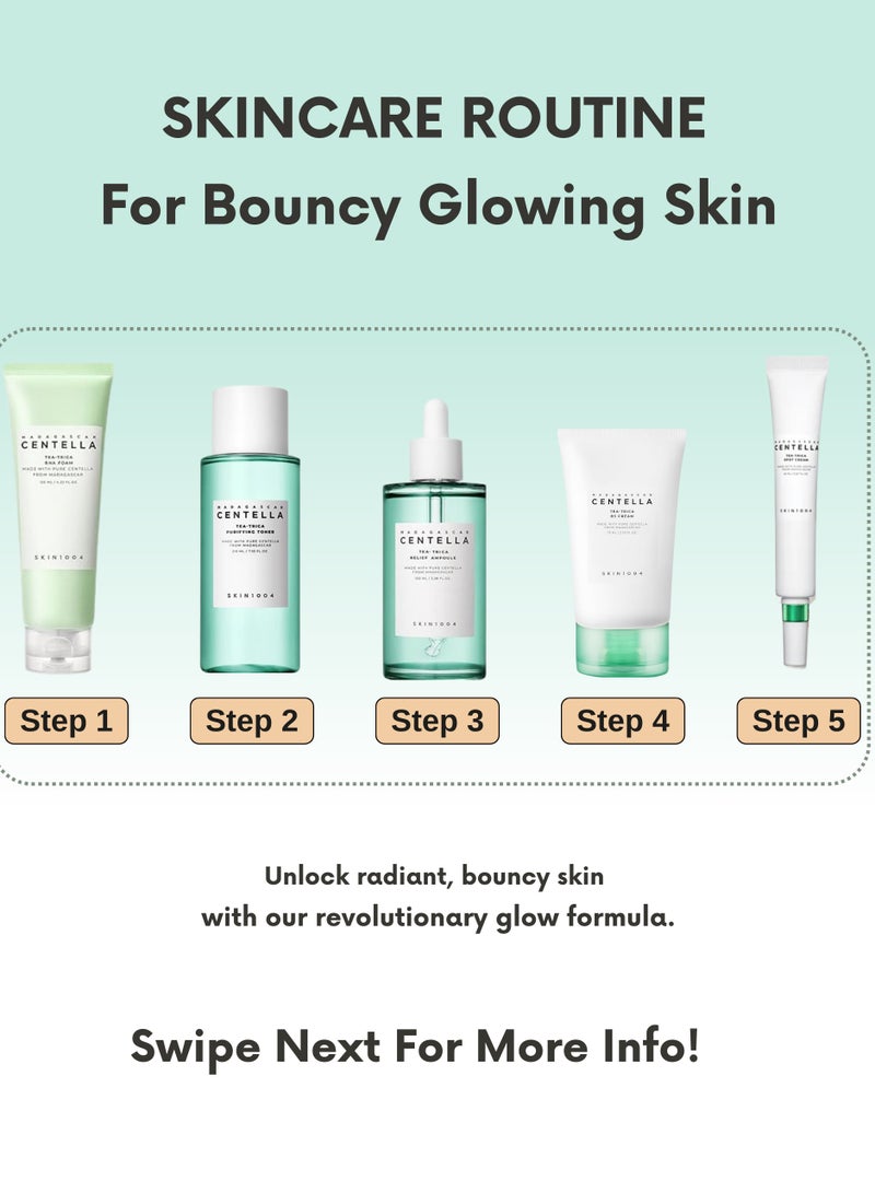 SKIN1004 Madagascar Centella Tea-Trica Spot Cream 20ml, BHA 125ml, Cleansing Foam, B5 Cream 75ml, Relief Ampoule 100ml, Purifying Toner 210ml & Face Scrubber | Complete Acne Care Set 530ml - Image 4