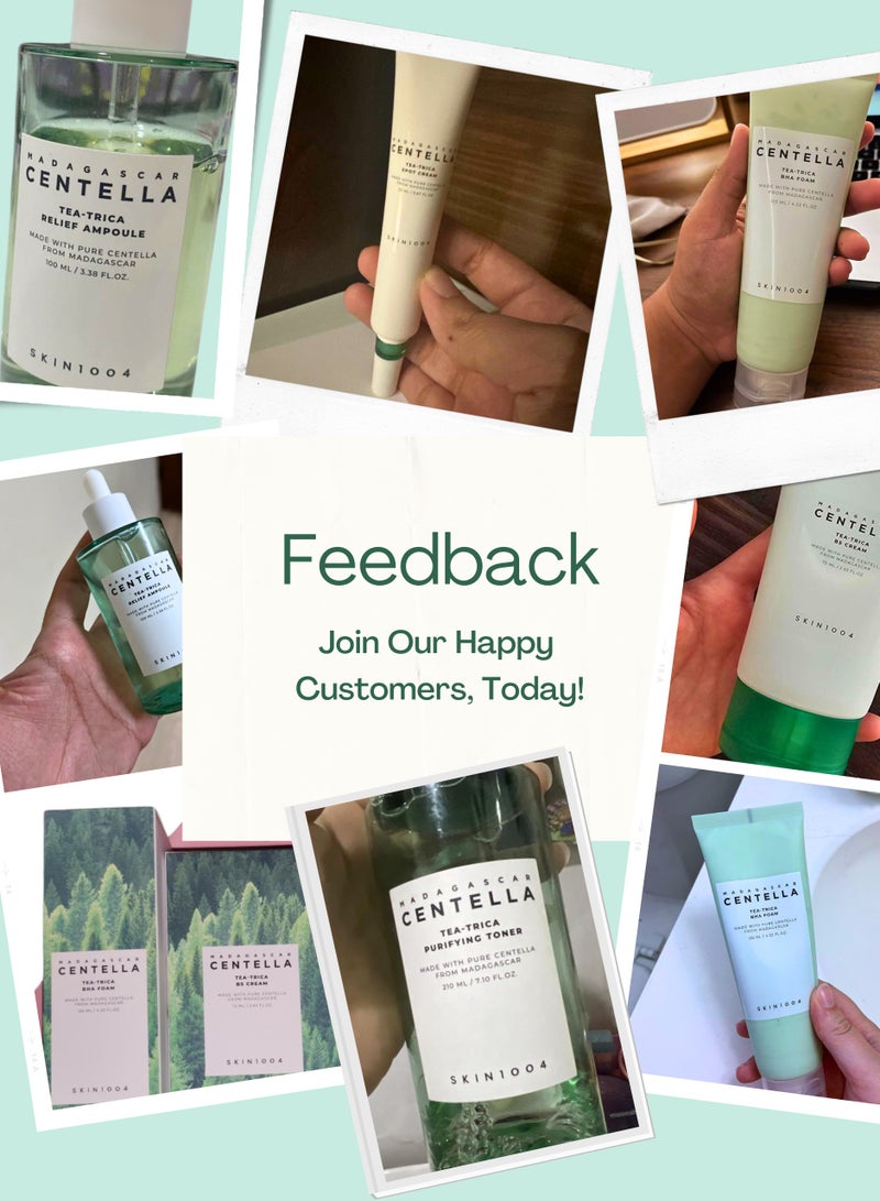 SKIN1004 Madagascar Centella Tea-Trica Spot Cream 20ml, BHA 125ml, Cleansing Foam, B5 Cream 75ml, Relief Ampoule 100ml, Purifying Toner 210ml & Face Scrubber | Complete Acne Care Set 530ml - Image 3