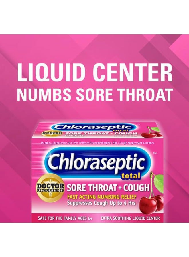 Chloraseptic Sore Throat Lozenges + Cough, Wild Cherry, 15 ct (Pack of 6) - Image 2