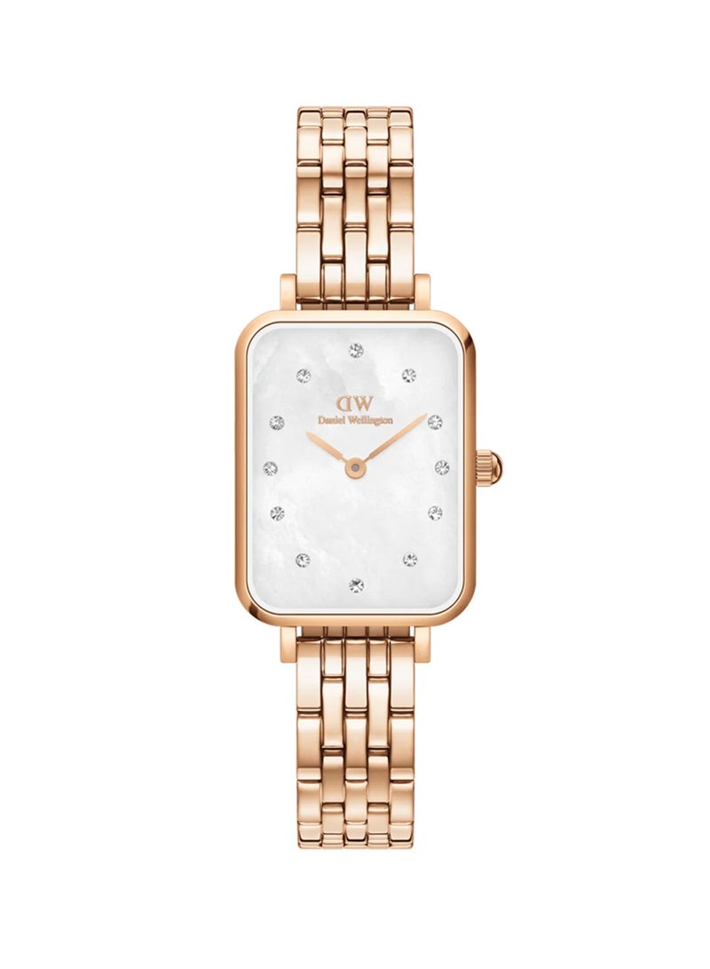 DANIEL WELLINGTON Women Quadro Lumine 5-Link Melrose Quartz Rose Gold Stainless Steel Watch DW00100620 - 20mm - Image 1