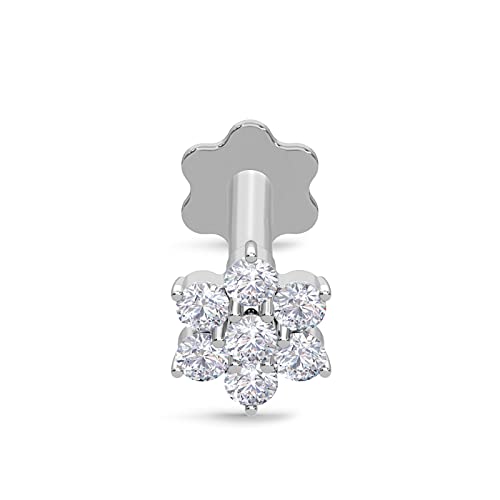 EternalDIa Mothers Day Gift for Mom |2.33mm–4.25mm 14K Gold Real Diamond Nose Ring Stud for Women| G-H Color, I1-I2 Clarity | 18G 19G Nose Piercing Jewelry (4.25mm Diamond 19g White Gold) - Image 2