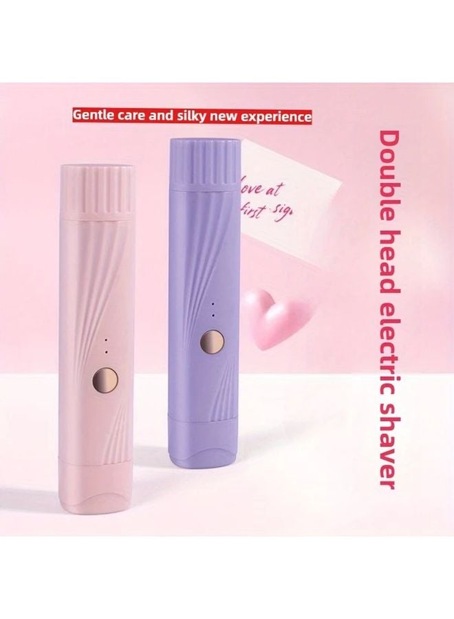 بيكيني وردي 2 رأس مشذب لإزالة شعر الجسم ماكينة حلاقة كهربائية بشحن USB - Image 2
