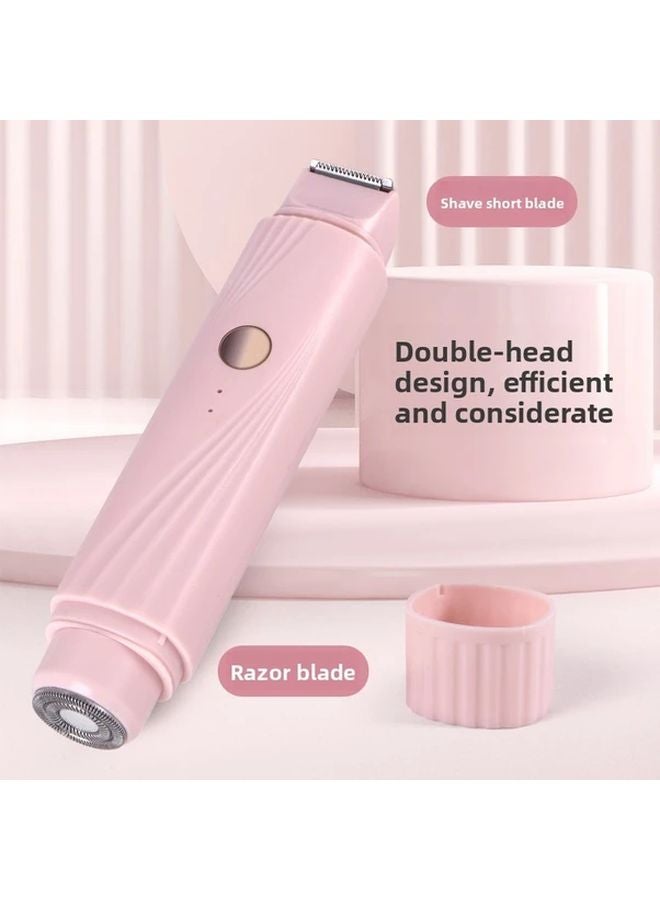 بيكيني وردي 2 رأس مشذب لإزالة شعر الجسم ماكينة حلاقة كهربائية بشحن USB - Image 3