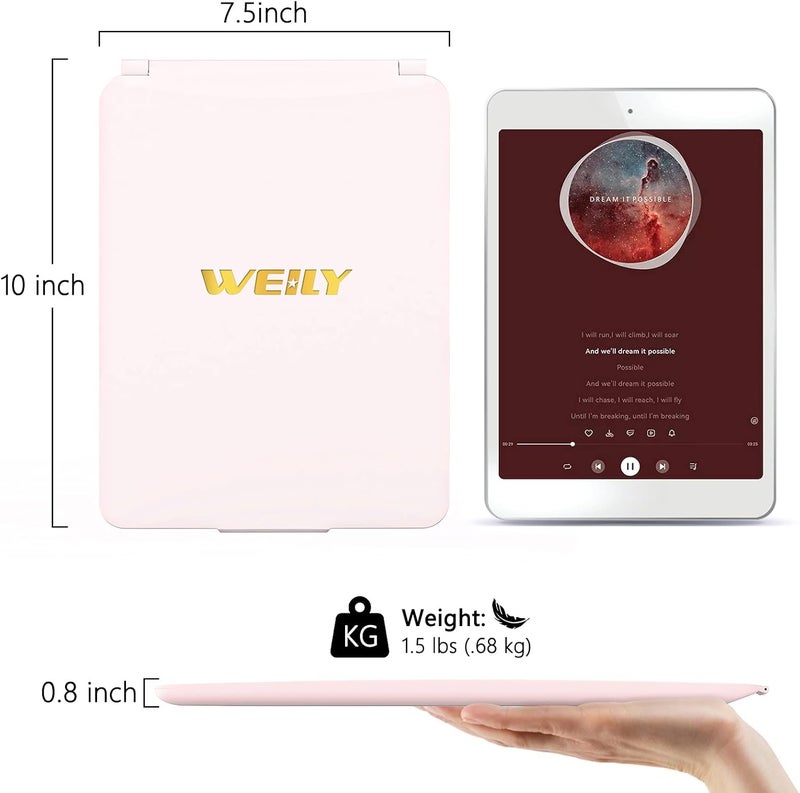 WEILY Makeup Mirror with Lights, 2000 mAh USB Rechargeable Lighted Makeup Mirror, Touch Screen 3 Colors Adjustable 72 LED Lights Compact Travel Mirror, Gift for Girls Women (Pink) All user group compatible - Image 3