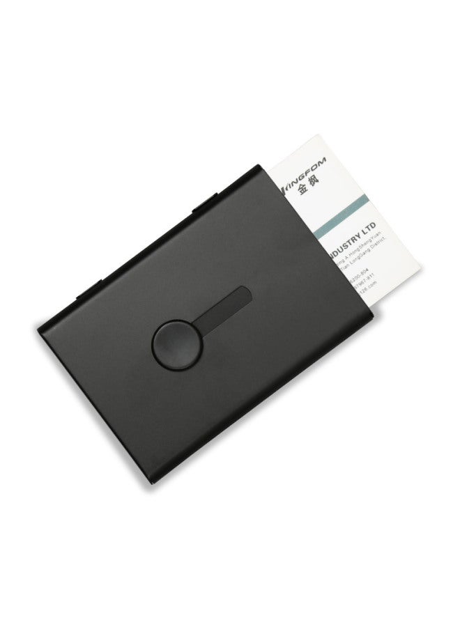 GORESE Metal Portable Hand-pushed Business Card Case Business Card Holder Anodized Aluminum Box Ultra-thin Frosted Lightweight Business Card Packing Box - Image 1