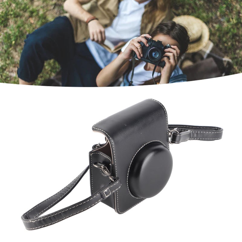 Protective Camera Case for Mini 40 PU Leather Mini Instant Camera Bag with Adjustable Shoulder Strap for Photography Black - Image 1