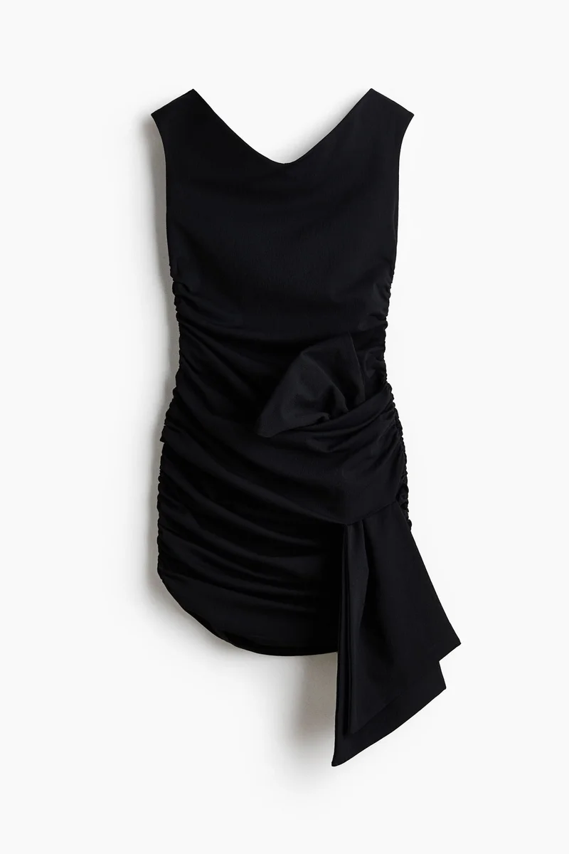Draped off-the-shoulder dress