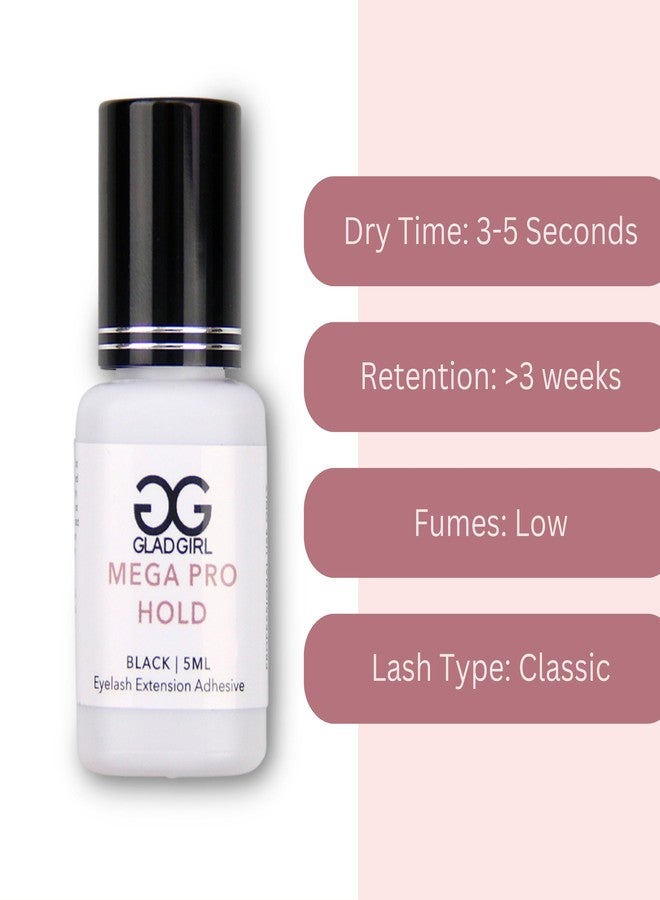 GladGirl Mega Pro Hold Lash Extension Glue for Single Strand Lashes, 5 ml, Volumizing, Low Fumes, Up to 3 Weeks Retention, Fast Drying Time - Image 5