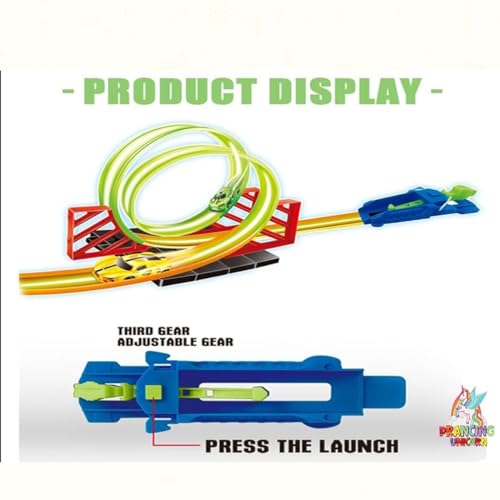 Prancing Unicorn Track with Car Toy Set for Kids Age 5-6-7-8-9-10-11-12 Year Old & Launcher Make 360 Degree Spin Way Powerful/Inertia Powerd Car Racing Track Toy Set (360 Degree Loop) - Image 3