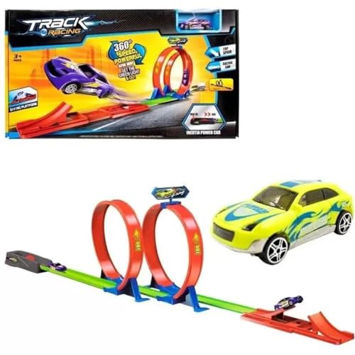 Prancing Unicorn Track with Car Toy Set for Kids Age 5-6-7-8-9-10-11-12 Year Old & Launcher Make 360 Degree Spin Way Powerful/Inertia Powerd Car Racing Track Toy Set (360 Degree Loop) - Image 1