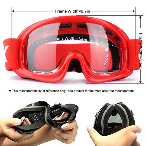 GLX YH15 Anti-Fog Impact-Resistant Kids Youth ATV Off-Road Dirt Bike Motocross Goggles for Boys & Girls (Red, one_Size) - Image 3