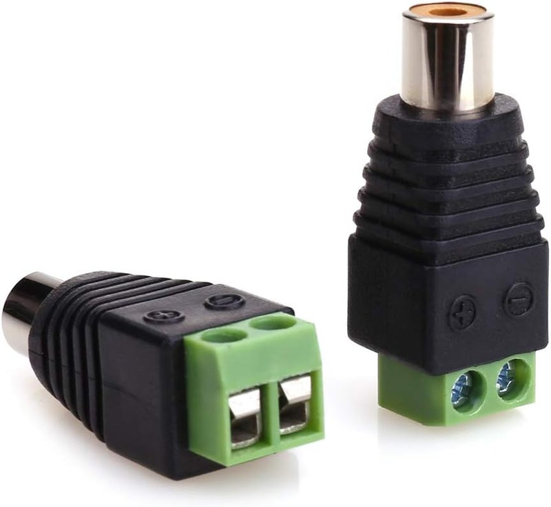 MOBOREST RCA Cable Audio Adapter, Phono RCA Male Plug to AV Screw Terminal Audio/Video Speaker Wire connectors Solderless Adapter(Solder Free RCA Female-4pack) - Image 4