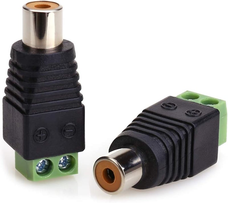 MOBOREST RCA Cable Audio Adapter, Phono RCA Male Plug to AV Screw Terminal Audio/Video Speaker Wire connectors Solderless Adapter(Solder Free RCA Female-4pack) - Image 3