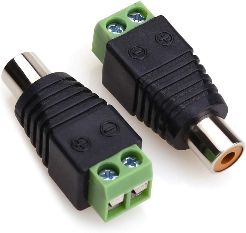 MOBOREST RCA Cable Audio Adapter, Phono RCA Male Plug to AV Screw Terminal Audio/Video Speaker Wire connectors Solderless Adapter(Solder Free RCA Female-4pack) - Image 5