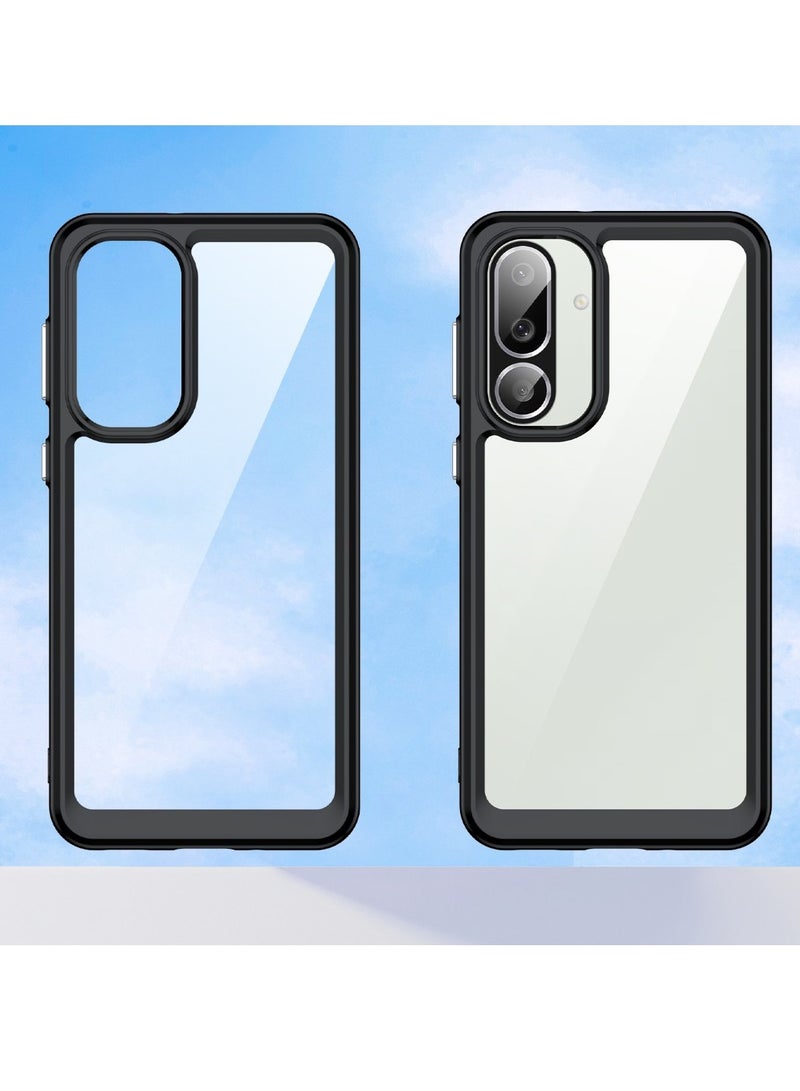 متوافق مع Samsung Galaxy M56 5G – جراب بإطار أسود وظهر شفاف من الأكريليك، حواف من TPU المقاوم للصدمات، تصميم متين يوفر حماية فعّالة للجهاز - Image 2