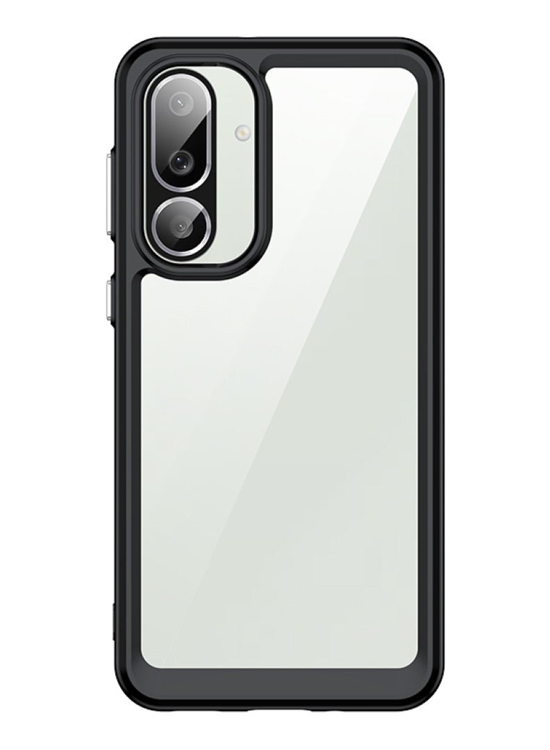 متوافق مع Samsung Galaxy M56 5G – جراب بإطار أسود وظهر شفاف من الأكريليك، حواف من TPU المقاوم للصدمات، تصميم متين يوفر حماية فعّالة للجهاز - Image 4