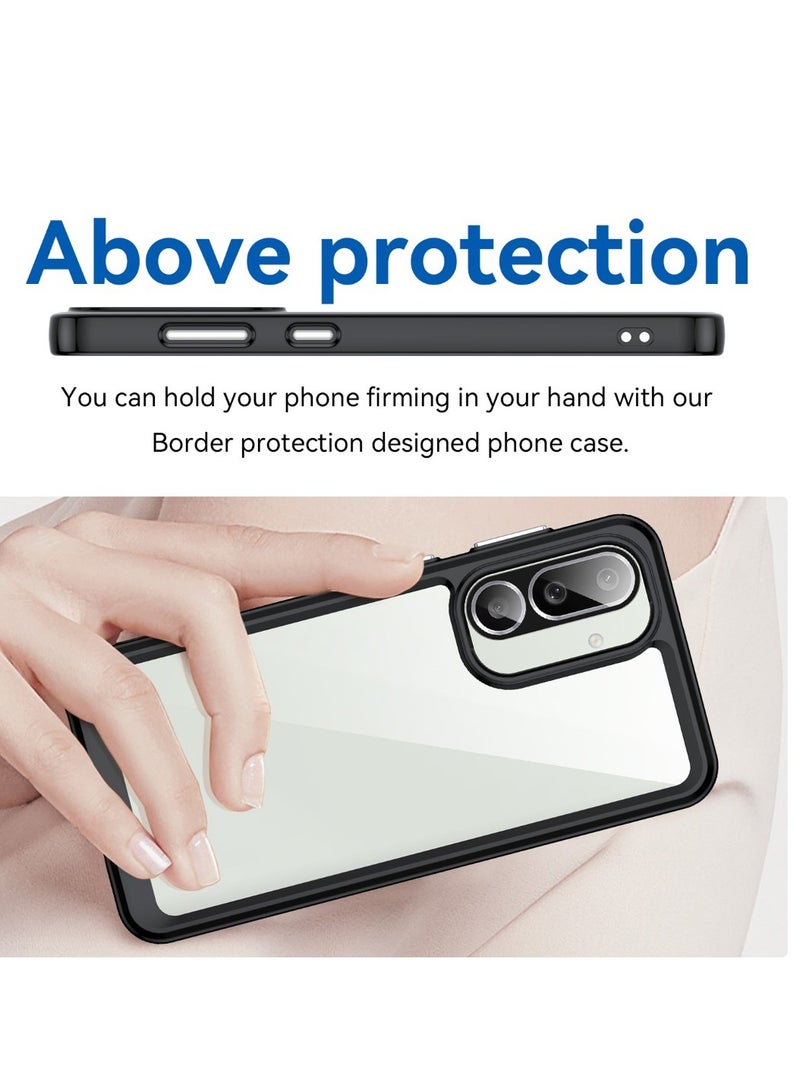 متوافق مع Samsung Galaxy M56 5G – جراب بإطار أسود وظهر شفاف من الأكريليك، حواف من TPU المقاوم للصدمات، تصميم متين يوفر حماية فعّالة للجهاز - Image 5