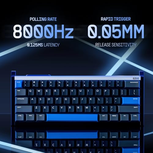 Iqunix لوحة مفاتيح الألعاب IQUNIX EZ60، لوحة مفاتيح ميكانيكية RGB بنسبة 60%، 61 مفتاح مع مفاتيح مغناطيسية Star Trail، تفعيل سريع، ضبط قابل للتعديل، مفاتيح PBT مزدوجة الطباعة، لأجهزة الكمبيوتر المحمولة Win/Mac - Image 2