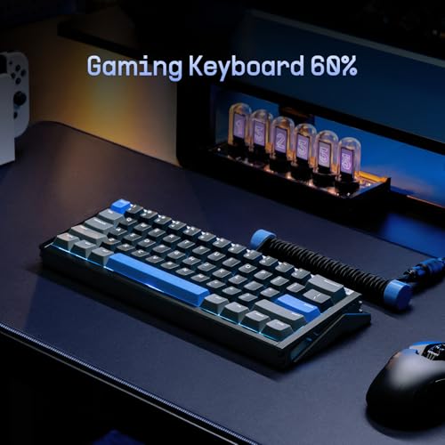 Iqunix لوحة مفاتيح الألعاب IQUNIX EZ60، لوحة مفاتيح ميكانيكية RGB بنسبة 60%، 61 مفتاح مع مفاتيح مغناطيسية Star Trail، تفعيل سريع، ضبط قابل للتعديل، مفاتيح PBT مزدوجة الطباعة، لأجهزة الكمبيوتر المحمولة Win/Mac - Image 3