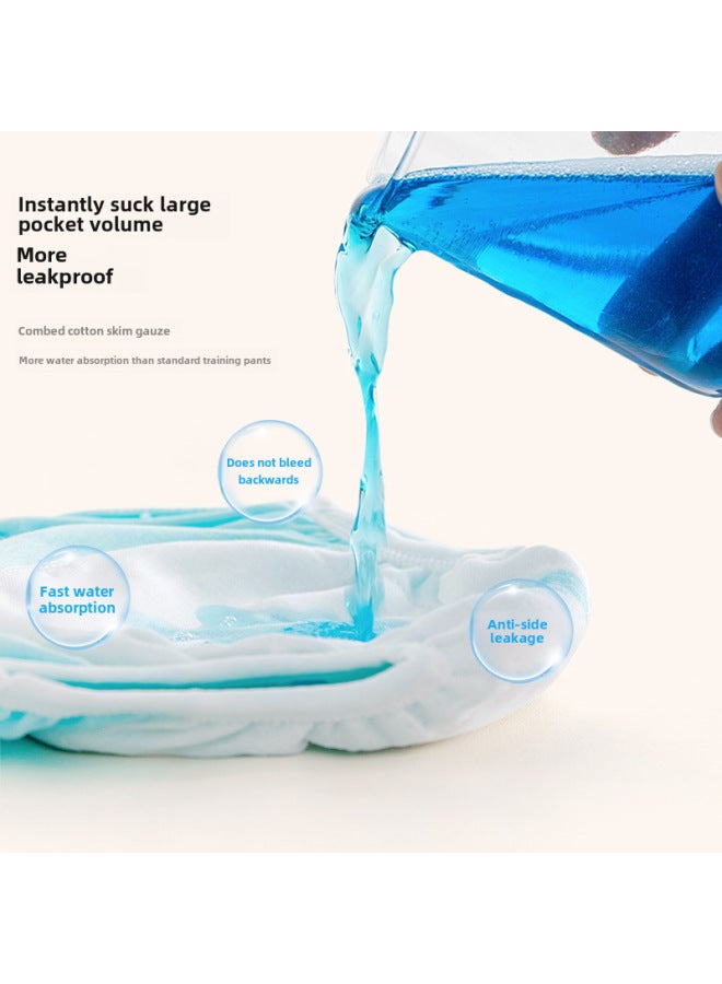 سراويل تدريب للأطفال من القطن الصافي من الدرجة الأولى، قابلة للغسل ومريحة للتنفس في الصيف، حفاضات قماشية للأطفال والبنات، حفاضات أطفال - Image 3